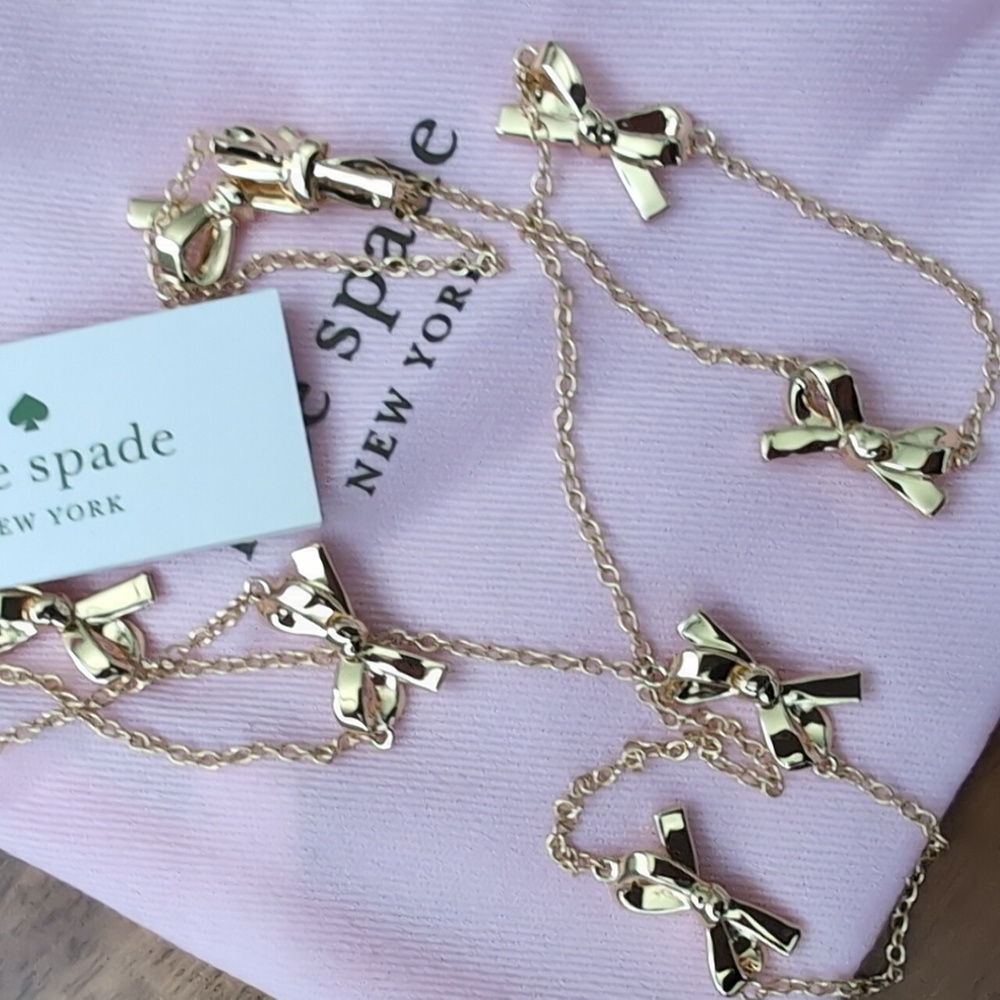 Kate Spade Skinny Mini Scatter Bow Necklace + Dust Bag New in box ❤
